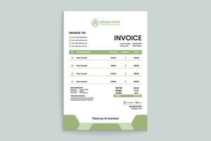 Corporate invoice template vector