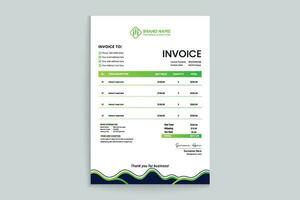 green shape invoice design vector