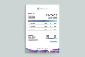 Gradient color  invoice design vector