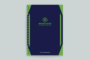 Corporate  green color notebook cover design vector