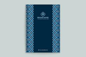 notebook cover design with blue color vector