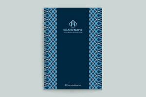 notebook cover design with blue color vector