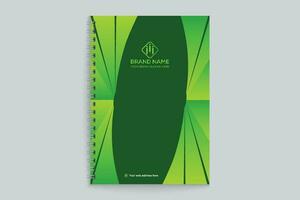 Corporate   green color notebook cover design vector