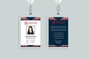 Corporate red and black color id card design vector