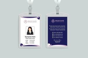 Professional id card mockup vector