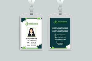 verde elegante corporativo carné de identidad tarjeta diseño vector