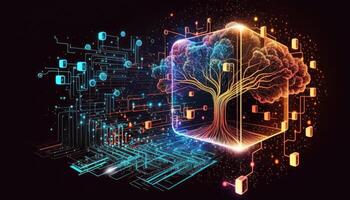 Digital Data Flow Background. Big Data Technology Lines. 5G Wireless Data Transmission. High Speed Light Trails. Information Flow in Virtual Reality Cyberspace. photo