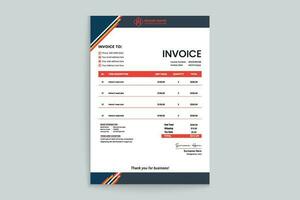 Red  color invoice design vector