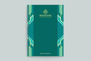 notebook cover design with blue color vector