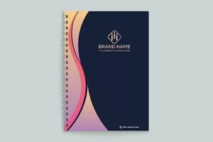 Gradient color  notebook cover template vector