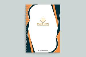 elegante mínimo naranja y negro cuaderno cubrir modelo vector
