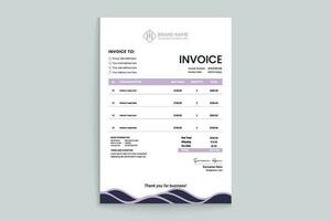 Clean minimal invoice design template vector