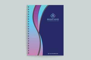 Gradient color  notebook cover template vector