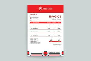 red color shape  corporate invoice design vector