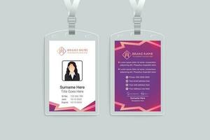 Clean style modern id card template vector