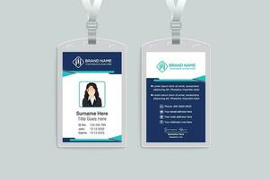 Company id card design and blue color vector