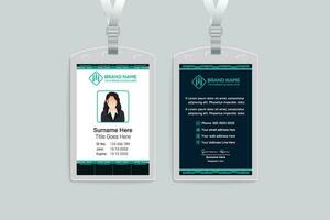 Clean minimal id card design vector