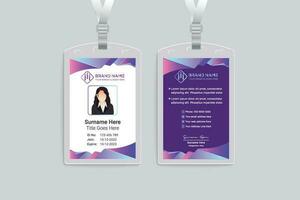 Gradient color id card template vector