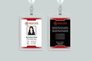 Corporate red and black color id card design vector