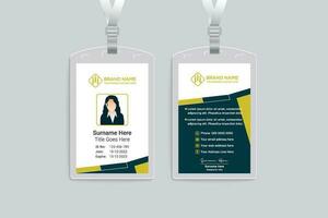 green elegant corporate id card design vector