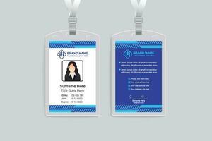 Company id card design and blue color vector