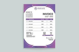 Gradient color  invoice design vector