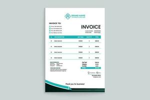 Clean minimal invoice design template vector