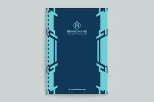 notebook cover design with blue color vector