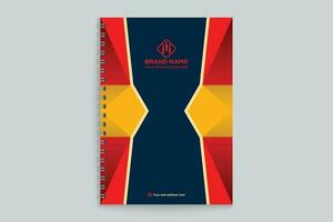 rojo y negro color cuaderno cubrir diseño vector
