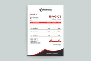 Red and black color invoice design vector