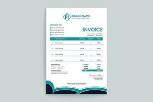 Clean minimal invoice design template vector