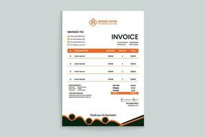 Orange elegant corporate invoice design vector