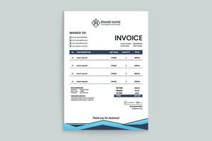 Corporate invoice template vector