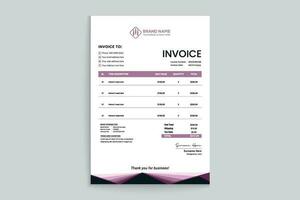pink shape invoice design vector