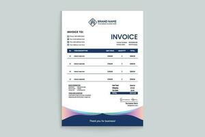 Gradient color luxury invoice template vector