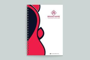 Corporate red and black color notebook cover design vector