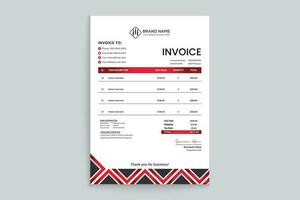 Red and black color invoice design vector