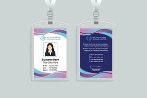 Gradient color id card template vector