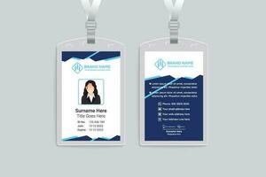 Company id card design and blue color vector