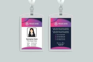 Gradient color id card template vector