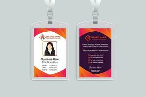 Gradient color id card template vector