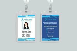 Company id card design and blue color vector