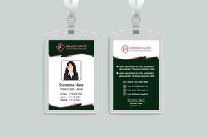 Clean style modern id card template vector