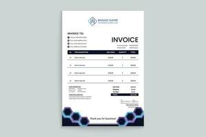 Clean professional invoice template vector