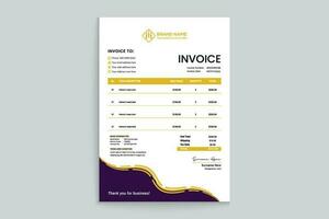 Orange elegant corporate invoice design vector