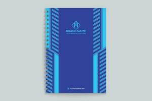 Blue color notebook cover design vector