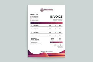 Gradient color  invoice design vector