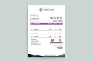 Professional invoice template design vector