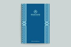 Blue color notebook cover design vector
