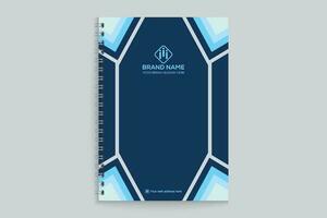 notebook cover design with blue color vector